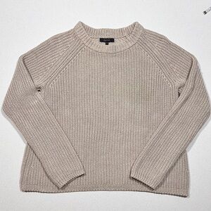 Quince Women's Fisherman Cotton Crewneck Sweater, Small, Camel, Like New